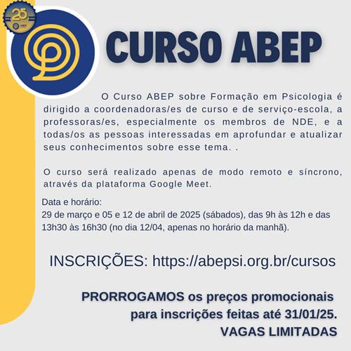 Curso ABEP sobre Formação em Psicologia